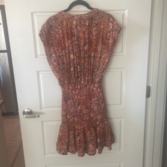 A.L.C. Carly Smocked Print Silk Mini Dress, Size 2 - Picture 14 of 14
